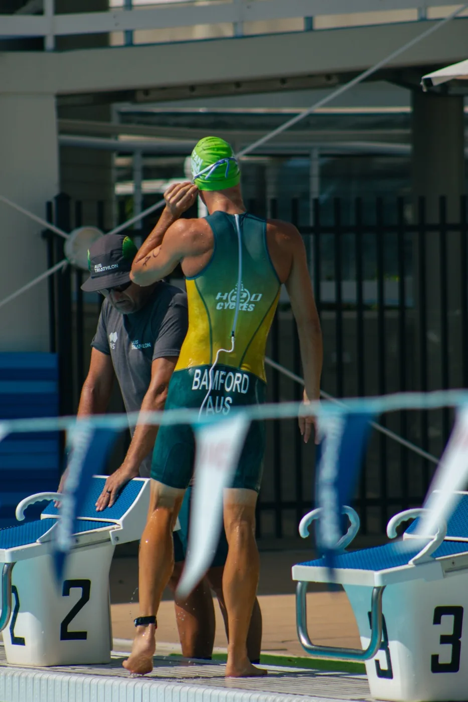 Triathlon swimmer poolside — Bamford AUS