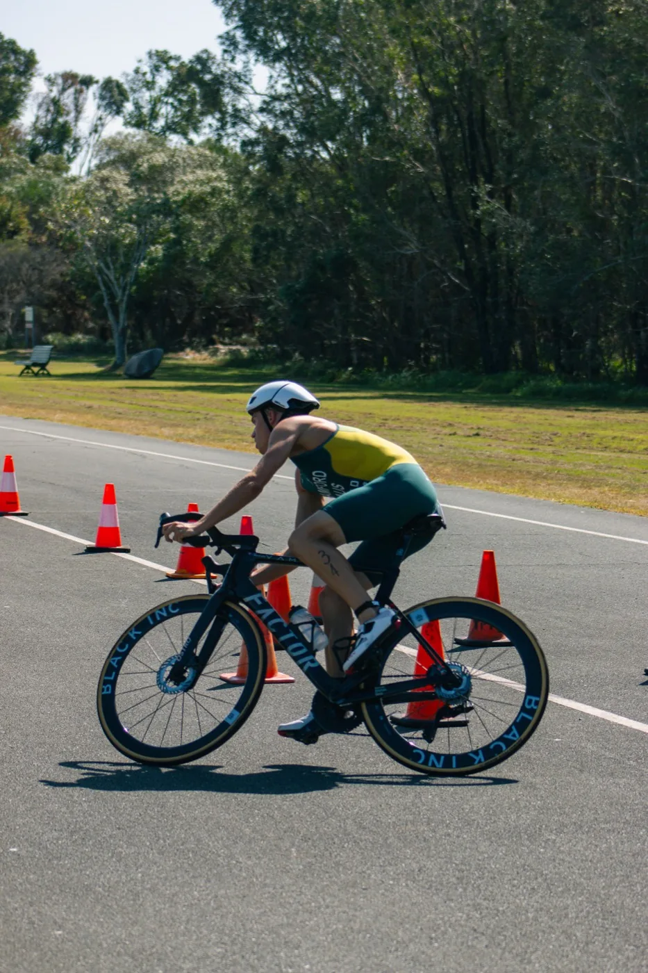 Triathlon cyclist — bike course