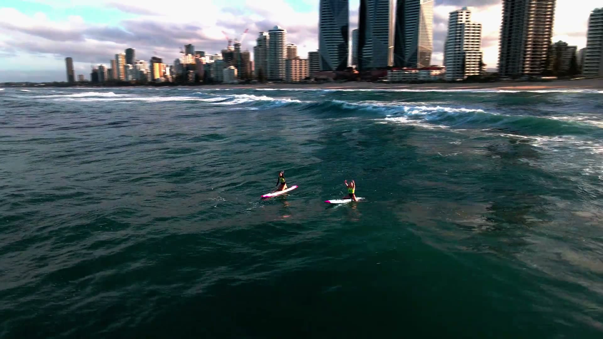 Aerial drone still from the Iron In The Making surf lifesaving film